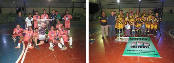 Foto1 : A Equipe Amigos do Fontana, se sagrou campeã do Campeonato Municipal de Futsal / Foto 2:  O Vice-campeonato ficou com a equipe do Salão Bela Vista 