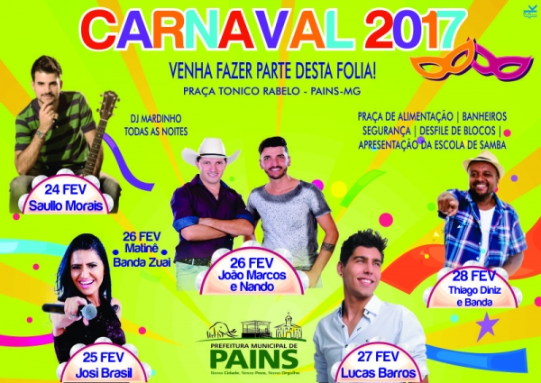 Prefeitura promove Carnaval com Shows, desfile de blocos, desfile da escola de samba e matinê