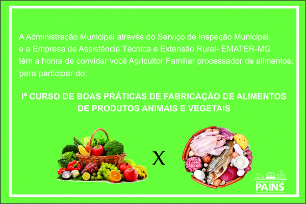 Administração Municipal e Emater promovem curso de boas práticas de fabricação de alimentos de produtosanimais e vegetais