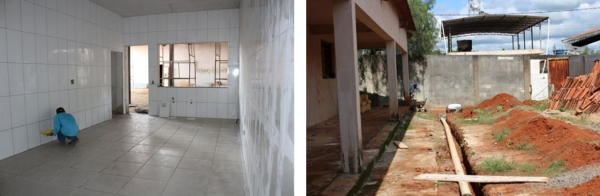 Foto 1: Obras do Centro de Convivência do Idoso / Foto 2: Obras do Centro administrativo em fase final 