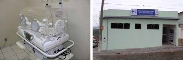 Foto1: UTI Neonatal adquirida recentemente / Foto2: Posto de Saúde da Rua do Contorno Reformado 